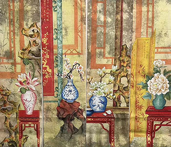 Chinese Qing Gong Painting,33cm x 130cm,2533040-x