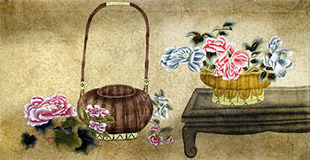Chinese Qing Gong Painting,68cm x 136cm,2547064-x