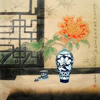 Chinese Qing Gong Painting,69cm x 69cm,2617085-x