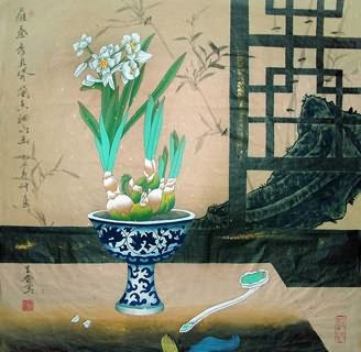 Chinese Qing Gong Painting,69cm x 69cm,2617087-x