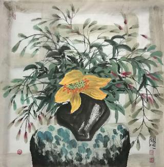 Chinese Qing Gong Painting,68cm x 68cm,wh21079010-x