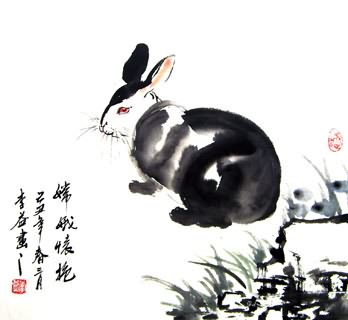 Chinese Rabbit Painting,50cm x 50cm,4326014-x