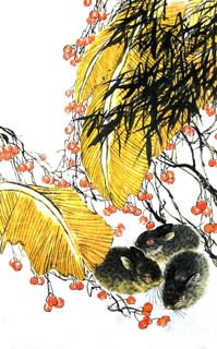 Chinese Rabbit Painting,69cm x 46cm,4449015-x