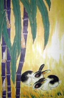Chinese Rabbit Painting,69cm x 46cm,4449023-x