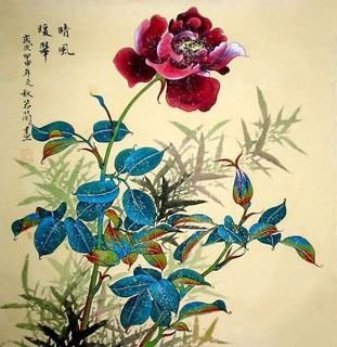 Chinese Rose Painting,50cm x 50cm,2419001-x