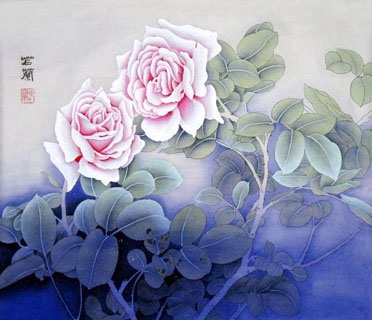 Chinese Rose Painting,45cm x 57cm,2419003-x