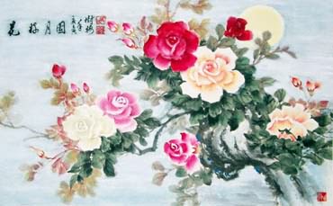 Chinese Rose Painting,70cm x 120cm,2473009-x