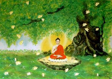 Chinese Ru Lai Painting,62cm x 92cm,3534006-x