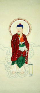 Chinese Ru Lai Painting,56cm x 136cm,3534009-x