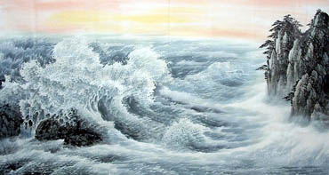 Chinese Sea Painting,97cm x 180cm,1047014-x