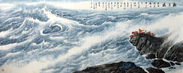 Chinese Sea Painting,140cm x 360cm,1119004-x