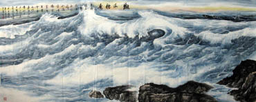 Chinese Sea Painting,140cm x 360cm,1119017-x