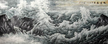 Chinese Sea Painting,140cm x 360cm,1120001-x