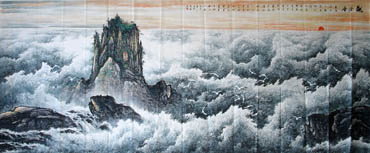 Chinese Sea Painting,150cm x 350cm,1120002-x
