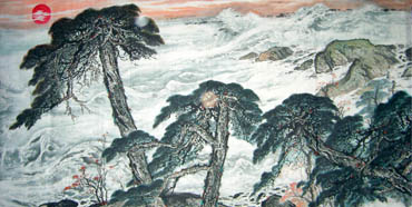 Chinese Sea Painting,120cm x 240cm,1332001-x