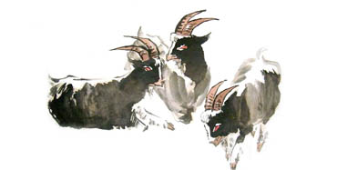 Chinese Sheep Painting,50cm x 100cm,4326012-x