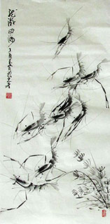Chinese Shrimp Painting,50cm x 100cm,jzx21080013-x
