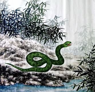 Chinese Snake Painting,69cm x 69cm,4449032-x