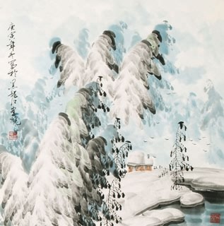 Chinese Snow Painting,66cm x 66cm,1056009-x
