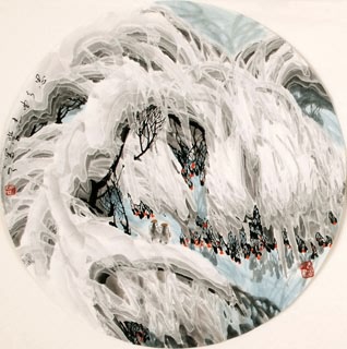 Chinese Snow Painting,66cm x 66cm,1056016-x