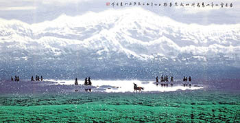 Chinese Snow Painting,68cm x 136cm,1095108-x