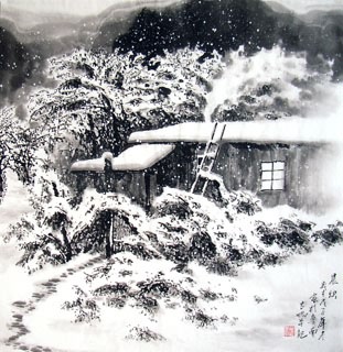 Chinese Snow Painting,66cm x 66cm,1165001-x