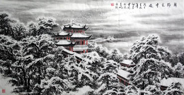 Chinese Snow Painting,69cm x 138cm,1165004-x