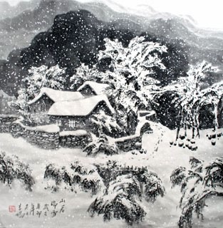 Chinese Snow Painting,66cm x 66cm,1165007-x