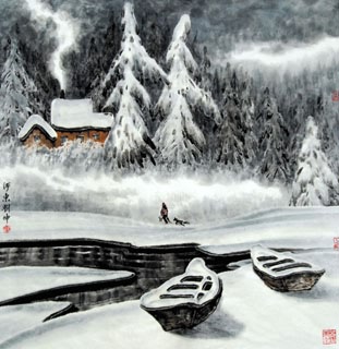 Chinese Snow Painting,69cm x 69cm,1167001-x