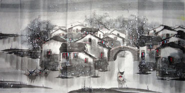 Chinese Snow Painting,69cm x 138cm,1168005-x