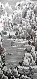 Chinese Snow Painting,48cm x 96cm,1169004-x