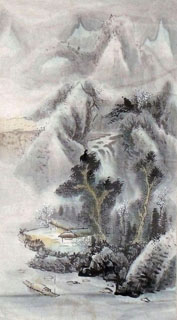 Chinese Snow Painting,44cm x 79cm,1452026-x