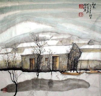 Chinese Snow Painting,50cm x 50cm,1516001-x