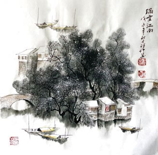 Chinese Snow Painting,50cm x 50cm,1516002-x