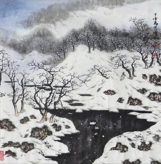 Chinese Snow Painting,68cm x 68cm,wyg11084001-x