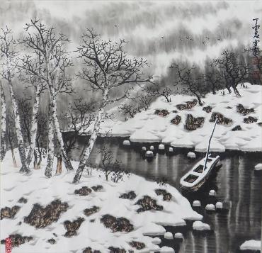 Chinese Snow Painting,68cm x 68cm,wyg11084003-x