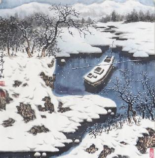 Chinese Snow Painting,68cm x 68cm,wyg11084004-x