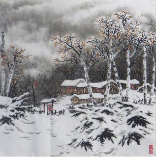 Chinese Snow Painting,68cm x 68cm,wyg11084006-x