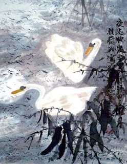 Chinese Swan Painting,65cm x 55cm,2367032-x