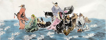 Chinese the Eight Immortals Painting,70cm x 180cm,yy31126006-x