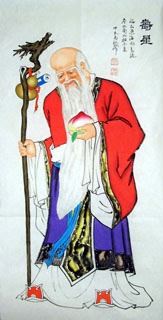Chinese The Five Gods of Fortune Painting,60cm x 120cm,3519046-x