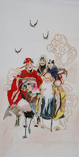 The Five Gods of Fortune,68cm x 136cm(27〃 x 54〃),jh31176002-z