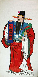 Chinese the Three Gods of Fu Lu Shou Painting,68cm x 136cm,3449010-x