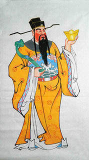 Chinese the Three Gods of Fu Lu Shou Painting,48cm x 96cm,3449015-x