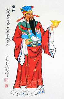 Chinese the Three Gods of Fu Lu Shou Painting,44cm x 68cm,3519084-x