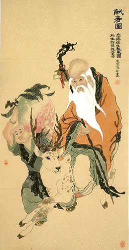 the Three Gods of Fu Lu Shou,68cm x 136cm(27〃 x 54〃),3545004-z