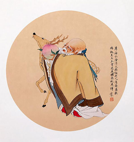the Three Gods of Fu Lu Shou,66cm x 66cm(26〃 x 26〃),3729007-z