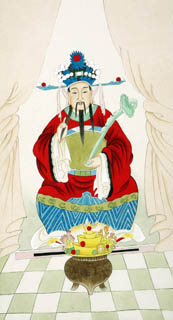 Chinese the Three Gods of Fu Lu Shou Painting,50cm x 95cm,3809039-x