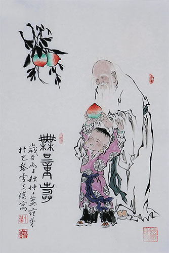 the Three Gods of Fu Lu Shou,44cm x 68cm(17〃 x 27〃),jh31176004-z