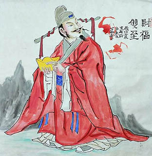 Chinese the Three Gods of Fu Lu Shou Painting,66cm x 66cm,xhjs31118009-x